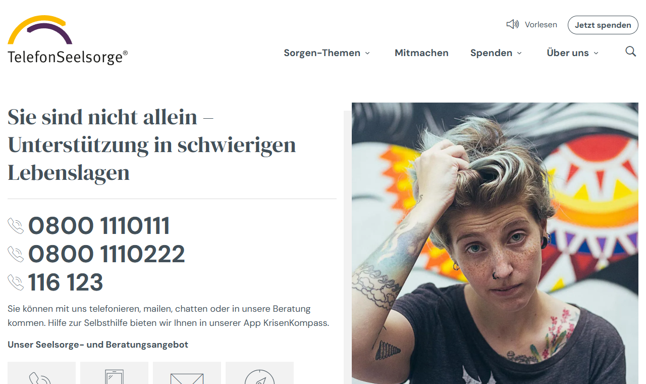 Die Website der TelefonSeelsorge